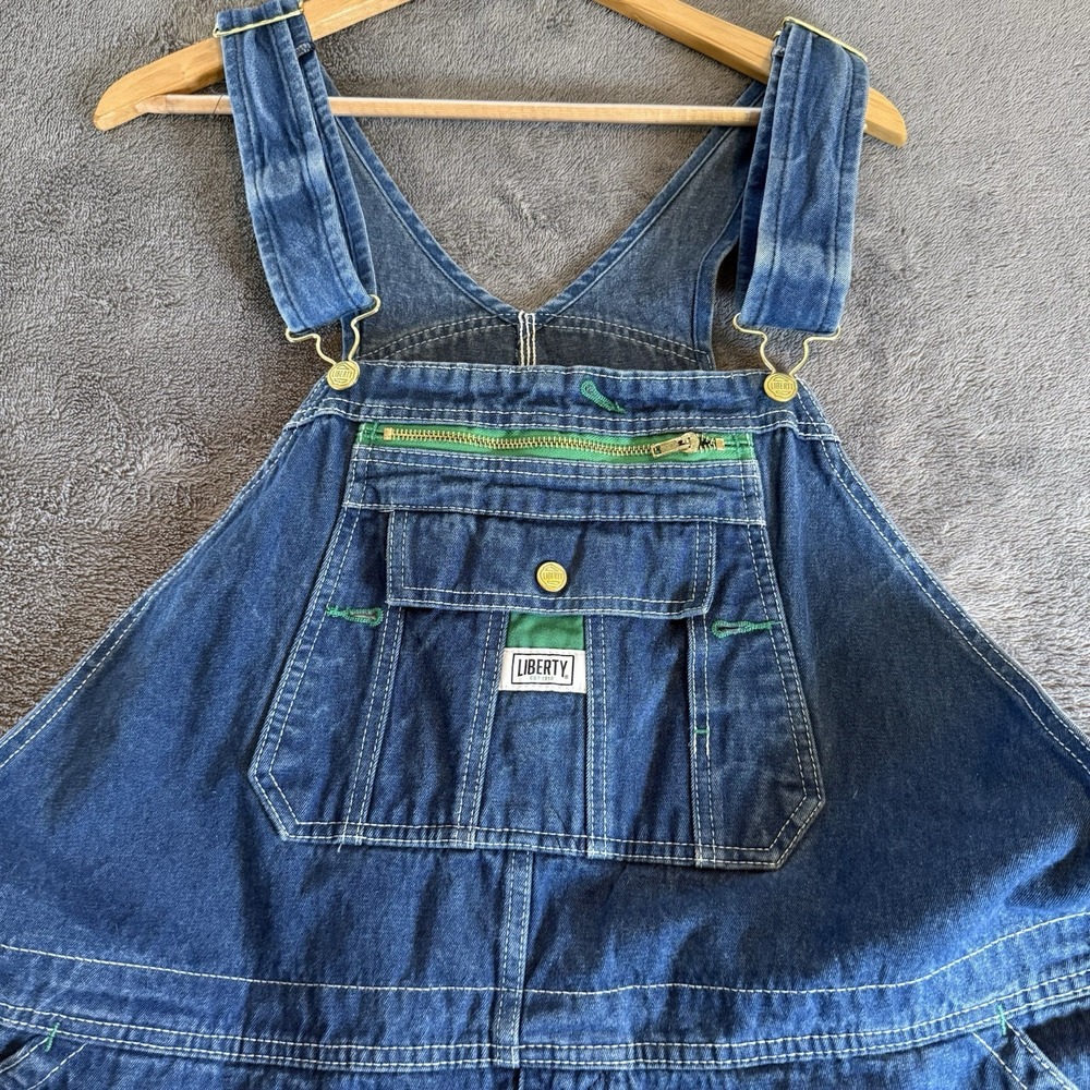Liberty Denim Bib Overalls 44x28 Blue Cotton for Mechanic Construction